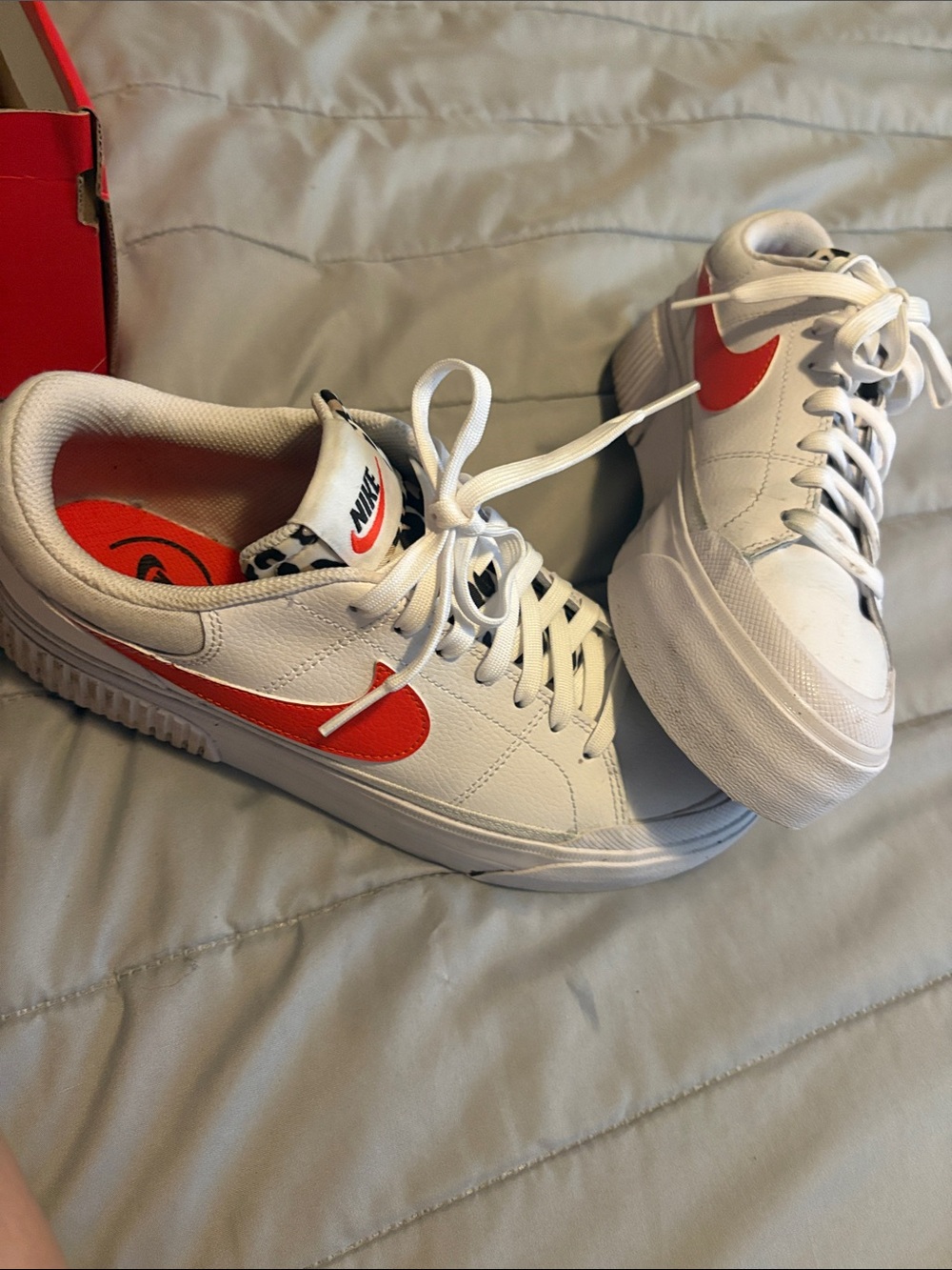 Nike Court Legacy Lift Orange Swoosh